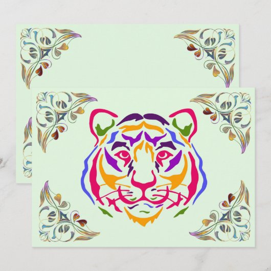 Tiger-Einladung Einladung (Vorne/Hinten)
