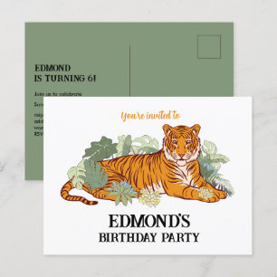 Tiger Einladung Junge Geburtstagsparty Dschungel Postkarte