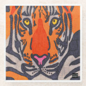 Tiger (einzeln) - Glasuntersetzer (Vorderseite)