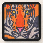 Tiger (einzeln) - Plastikuntersetzer Getränkeuntersetzer (Vorderseite)