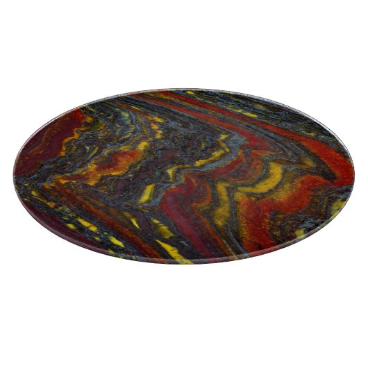 Tiger-Eisen in Rot, Gelb, Blau Schneidebrett (Ecke)