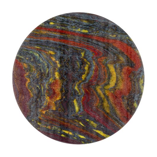 Tiger-Eisen in Rot, Gelb, Blau Schneidebrett (Vorderseite)