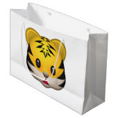 Tiger - Emoji Große Geschenktüte (Vorderseite Schrägansicht)