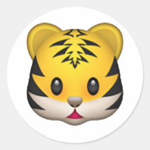 Tiger - Emoji Runder Aufkleber
