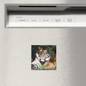Tiger Enjoying Shade Magnet (In Situ (Geschirrspüler))