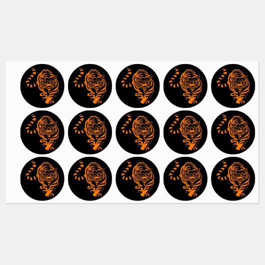 Tiger Etiketten (Blatt)