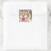 Tiger Eye Quadratischer Aufkleber (Tasche)
