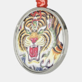 Tiger Eye Silbernes Ornament (Links)