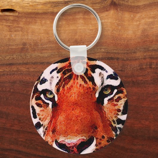 Tiger Eyes Custom Basic Button Schlüsselanhänger (Vorderseite)