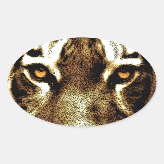 Tiger Eyes Custom Oval Stickers (Vorderseite)