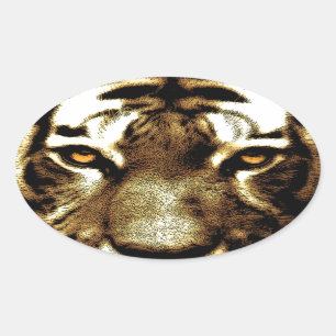 Tiger Eyes Custom Oval Stickers