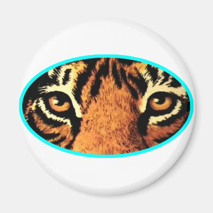 Tiger Eyes Cyan The MUSEUM Zazzle Geschenke Magnet