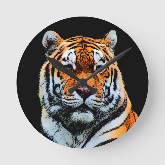 Tiger Eyes Inspiration Runde Wanduhr (Vorderseite)