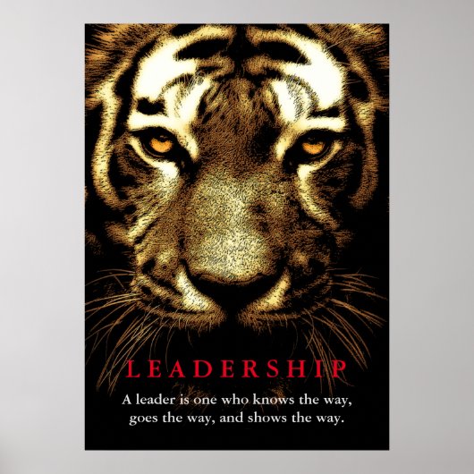 Tiger Eyes Leadership Motivierend Inspiration Poster (Vorne)