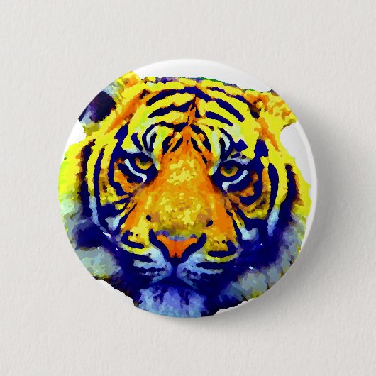 Tiger Eyes Pop Art Button (Vorderseite)