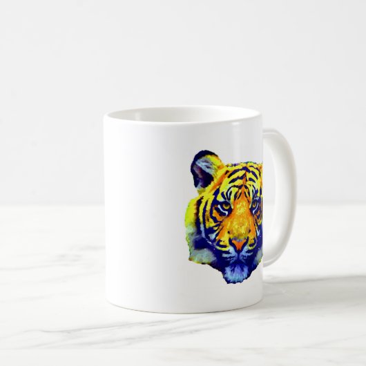 Tiger Eyes Pop Art Kaffeetasse (VorderseiteRechts)