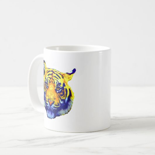 Tiger Eyes Pop Art Kaffeetasse (Vorderseite Links)
