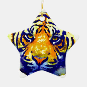 Tiger Eyes Pop Art Keramik Ornament