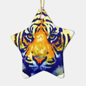 Tiger Eyes Pop Art Keramik Ornament (Links)