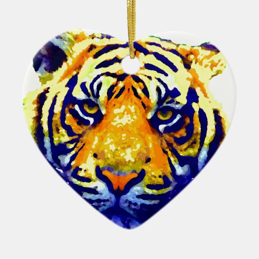 Tiger Eyes Pop Art Keramik Ornament (Vorne)