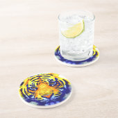 Tiger Eyes Pop Art Sandstein Untersetzer (Seite)