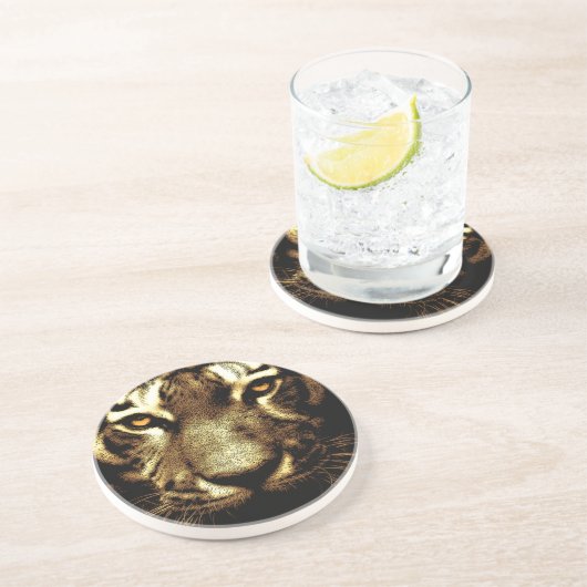 Tiger Eyes Sandstone Drink Untersetzer (Seite)