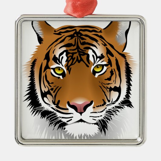 Tiger Eyes Silbernes Ornament (Vorne)