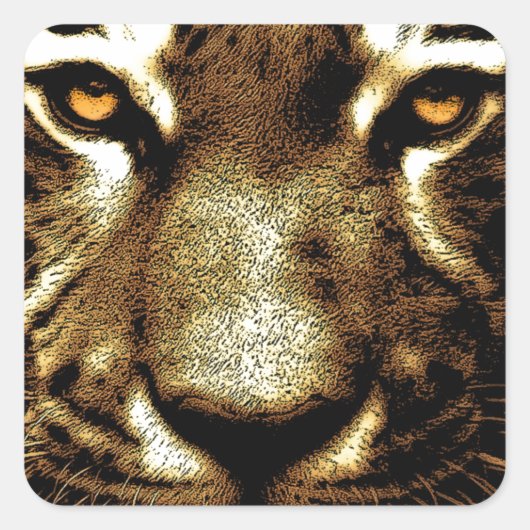 Tiger Eyes Square Stickers (Vorderseite)