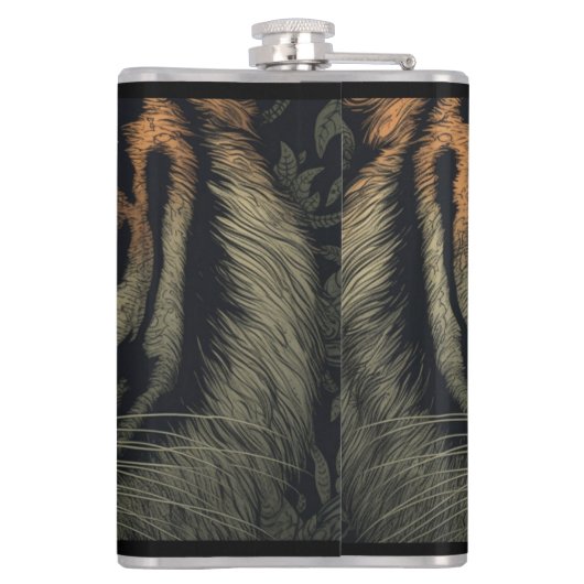 Tiger Eyes Vinyl Wrapped Flask Flachmann (Rückseite)