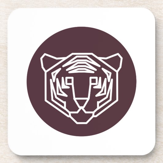 Tiger Face Abzeichen Getränkeuntersetzer (Vorderseite)