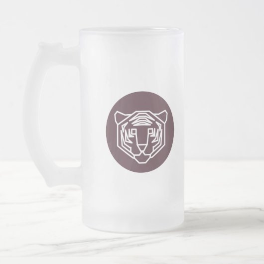 Tiger Face Abzeichen Mattglas Bierglas (Links)