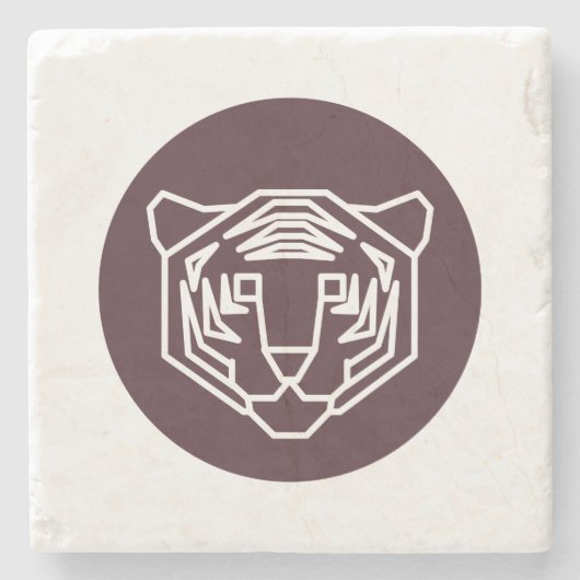 Tiger Face Abzeichen Steinuntersetzer (Vorderseite)