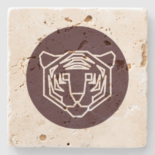Tiger Face Abzeichen Steinuntersetzer