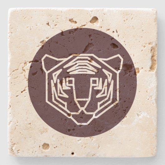 Tiger Face Abzeichen Steinuntersetzer (Vorderseite)
