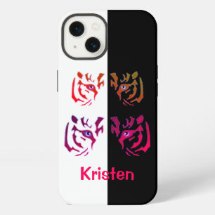 Tiger Face Black & White iPhone 13 Hülle