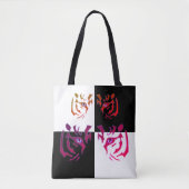 Tiger Face Black & White Karo Tasche (Vorderseite)