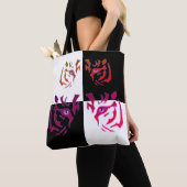 Tiger Face Black & White Karo Tasche (Von Nahem)