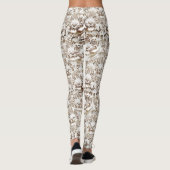 Tiger Face Design White and Brown Leggings (Rückseite)