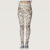 Tiger Face Design White and Brown Leggings (Vorderseite)