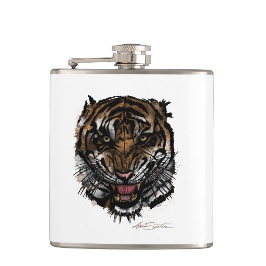 Tiger Face Flachmann (Vorderseite)