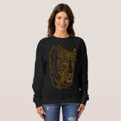 Tiger Face Head Big Cats Print Predator Motif Sweatshirt (Vorne ganz)