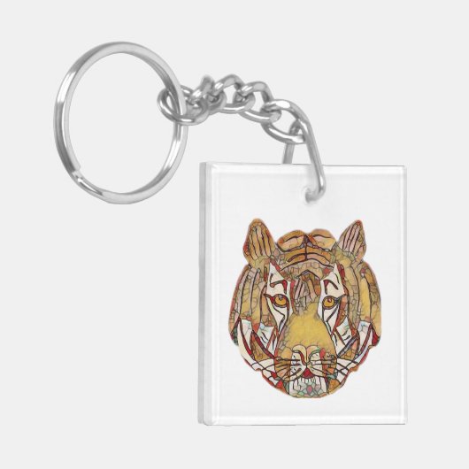 Tiger Face Key Ring Schlüsselanhänger (Vorderseite links)