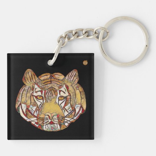 Tiger Face Key Ring Schlüsselanhänger (Rückseite)