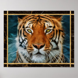 Tiger Face Marble Foto Image Print Poster