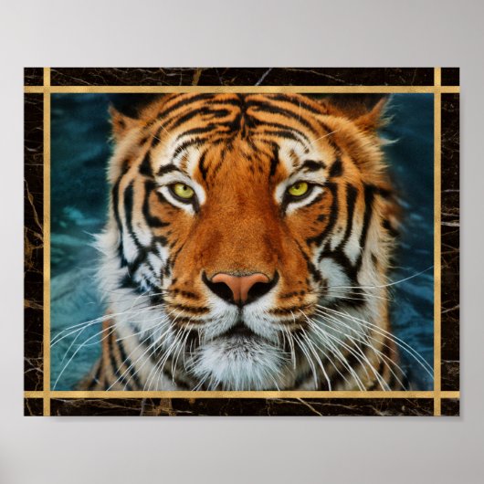Tiger Face Marble Foto Image Print Poster (Vorne)