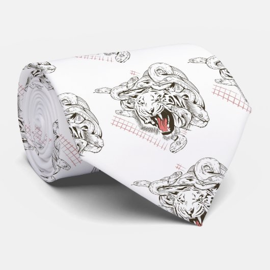 Tiger face Medusa Krawatte (Gerollt)