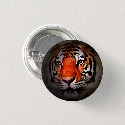 Tiger Face Motivational Artwork Button (Vorne & Hinten)