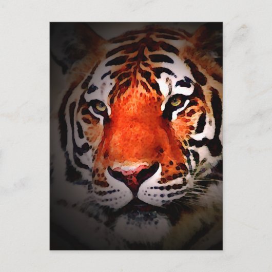 Tiger Face Motivational Artwork Postkarte (Vorderseite)