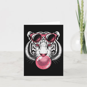 Tiger Face Pink Sungles Jungle Vibes Animal Lover Karte