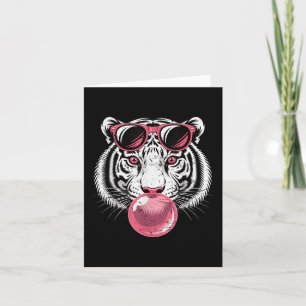 Tiger Face Pink Sungles Jungle Vibes Animal Lover Karte
